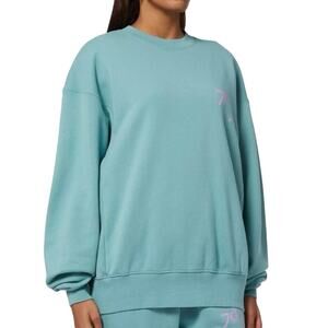 7 DAYS ACTIVE Oversized Monday Sweatshirt in Organic Cotton Blue Size Large